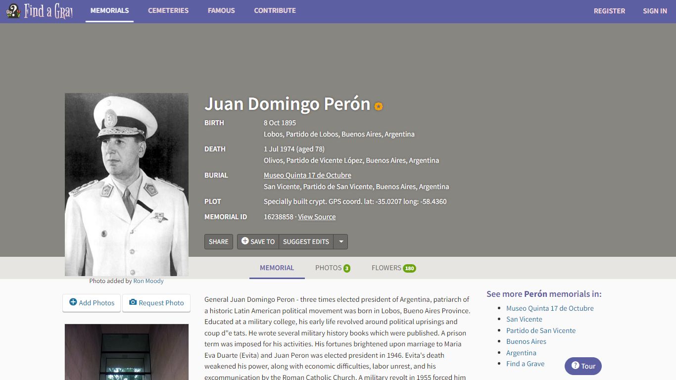 Juan Domingo Perón (1895-1974) - Find a Grave Memorial
